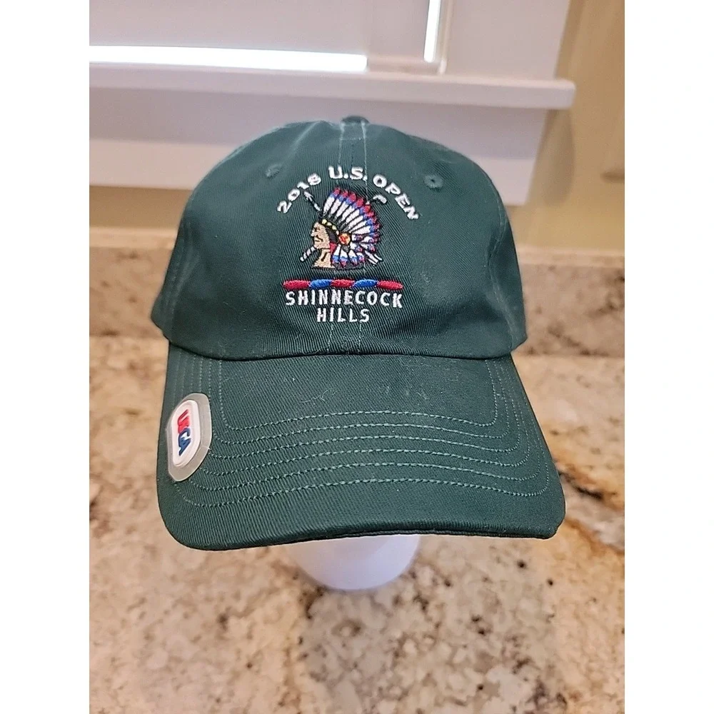 US Open Hat Cap Strap Back Green Shinnecock Hills Golf USGA Adjustable Mens